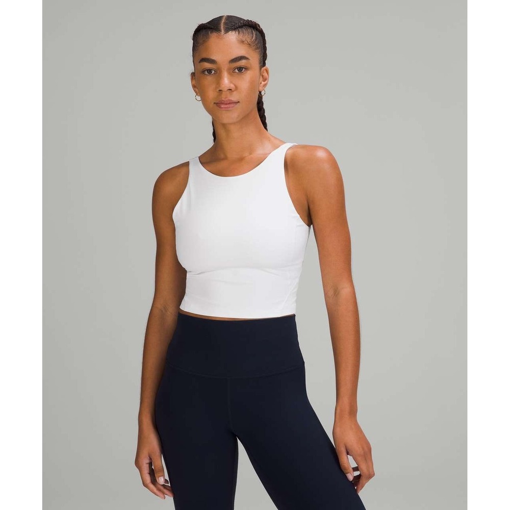 Lululemon Align High-Neck Tank Top White Nulu Yoga Crop Bra Size 4 LW1DKES